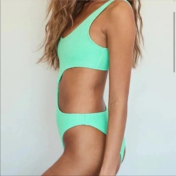 PacSun Mint Green Cutout One Piece Swimsuit - Picture 2 of 6